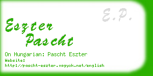 eszter pascht business card